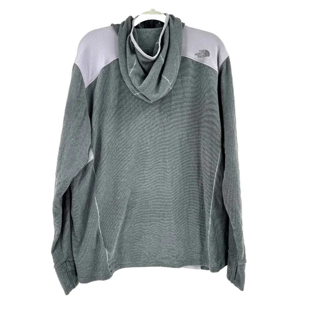 The North Face NINJA Hoodie Men's XL Gray‎ Color Block Polartec Pullover Active